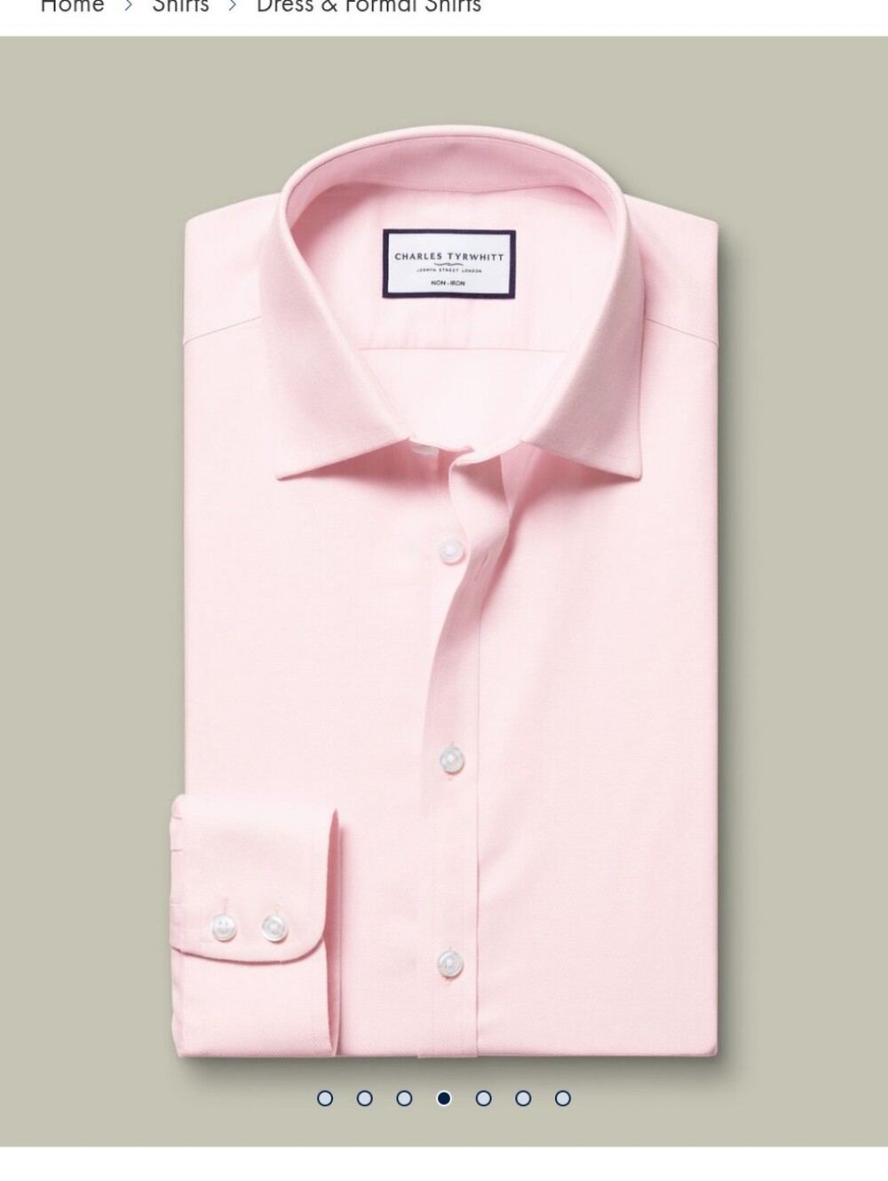 Charles Tyrwhitt Classic Collar Extra Slim Non-Iron Royal Oxford Shirt- 17/35in. - Picture 8 of 11
